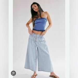 We The Free Blossom Meadow Pull On jeans in Light Sunny Day